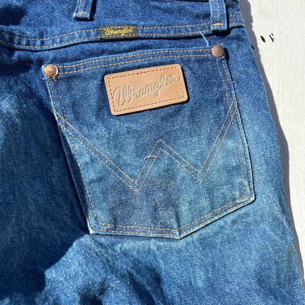 Men's Wrangler Jeans Blue 13MWZ 36x30 Western USA Cowboy Rodeo Slim Ranch Denim‎